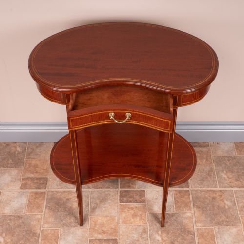 EDWARDIAN INLAID MAHOGANY KIDNEY SHAPED OCCASIONAL TABLE - ADDITIONAL PHOTO 3