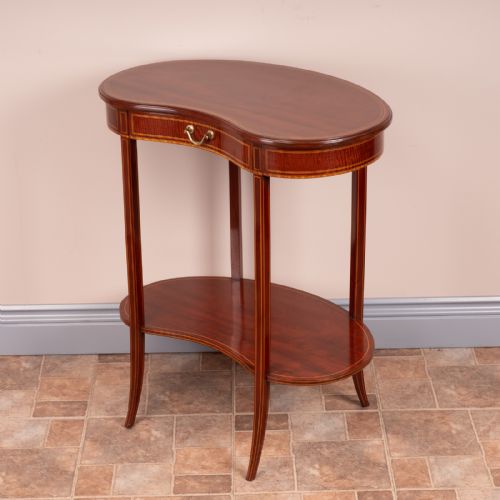 EDWARDIAN INLAID MAHOGANY KIDNEY SHAPED OCCASIONAL TABLE - ADDITIONAL PHOTO 7