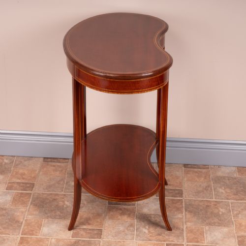 EDWARDIAN INLAID MAHOGANY KIDNEY SHAPED OCCASIONAL TABLE - ADDITIONAL PHOTO 11