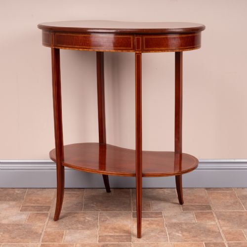 EDWARDIAN INLAID MAHOGANY KIDNEY SHAPED OCCASIONAL TABLE - ADDITIONAL PHOTO 13