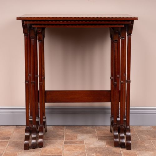 EDWARDIAN INLAID MAHOGANY NEST OF THREE TABLES - ADDITIONAL PHOTO 2