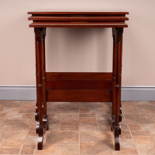 EDWARDIAN INLAID MAHOGANY NEST OF THREE TABLES - ADDITIONAL PHOTO 10