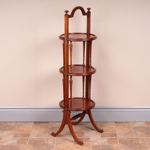 GOOD QUALITY EDWARDIAN INLAID CAKE STAND - ADDITIONAL PHOTO 3