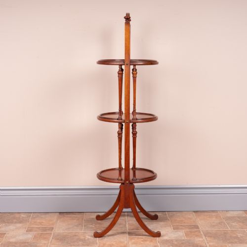 GOOD QUALITY EDWARDIAN INLAID CAKE STAND - ADDITIONAL PHOTO 4
