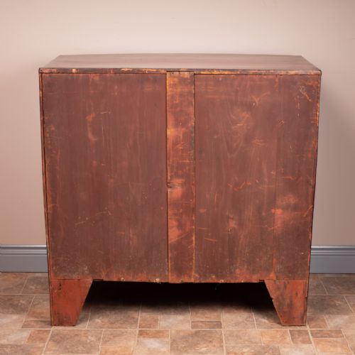 SMALL MAHOGANY 19THC BOW FRONTED CHEST OF DRAWERS - ADDITIONAL PHOTO 13