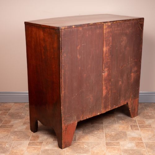 SMALL MAHOGANY 19THC BOW FRONTED CHEST OF DRAWERS - ADDITIONAL PHOTO 14