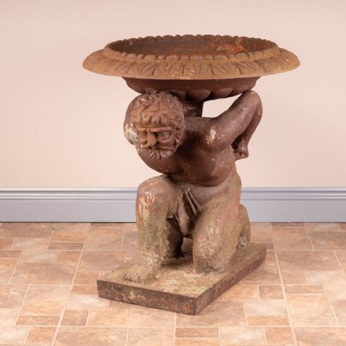large 19thc cast iron garden urn - CATEGORY: ANTIQUE MISCELLANEOUS - DATED 19TH CENTURY
