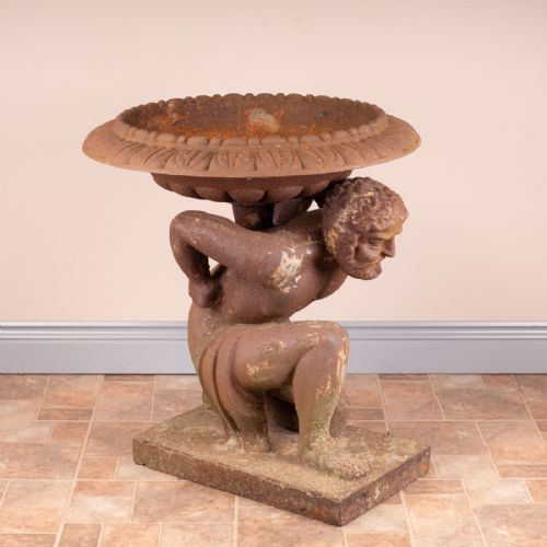 LARGE 19THC CAST IRON GARDEN URN - ADDITIONAL PHOTO 2