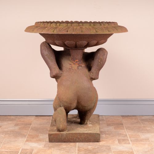 LARGE 19THC CAST IRON GARDEN URN - ADDITIONAL PHOTO 4