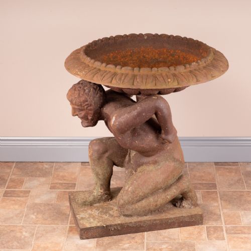 LARGE 19THC CAST IRON GARDEN URN - ADDITIONAL PHOTO 5