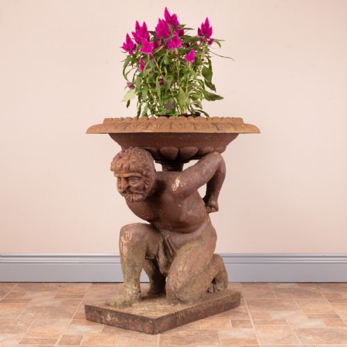 LARGE 19THC CAST IRON GARDEN URN - ADDITIONAL PHOTO 8