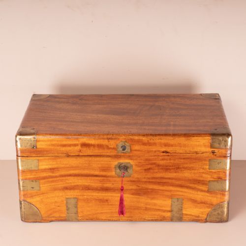19thc small camphorwood trunk - CATEGORY: ANTIQUE CHESTS - DATED 19TH CENTURY