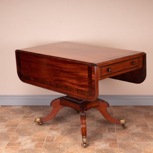 good quality regency inlaid mahogany pembroke table - CATEGORY: ANTIQUE TABLES - DATED REGENCY