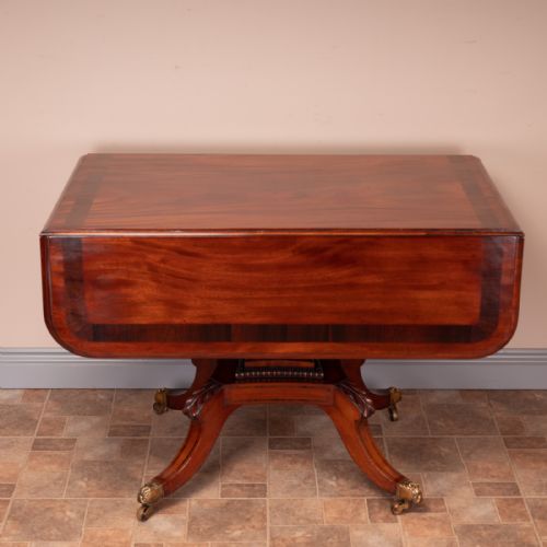 GOOD QUALITY REGENCY INLAID MAHOGANY PEMBROKE TABLE - ADDITIONAL PHOTO 1