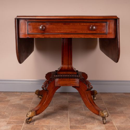 GOOD QUALITY REGENCY INLAID MAHOGANY PEMBROKE TABLE - ADDITIONAL PHOTO 2