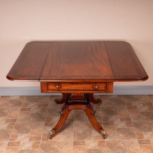 GOOD QUALITY REGENCY INLAID MAHOGANY PEMBROKE TABLE - ADDITIONAL PHOTO 13