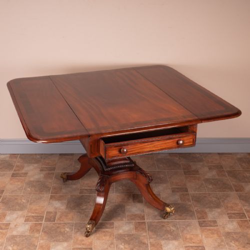 GOOD QUALITY REGENCY INLAID MAHOGANY PEMBROKE TABLE - ADDITIONAL PHOTO 14