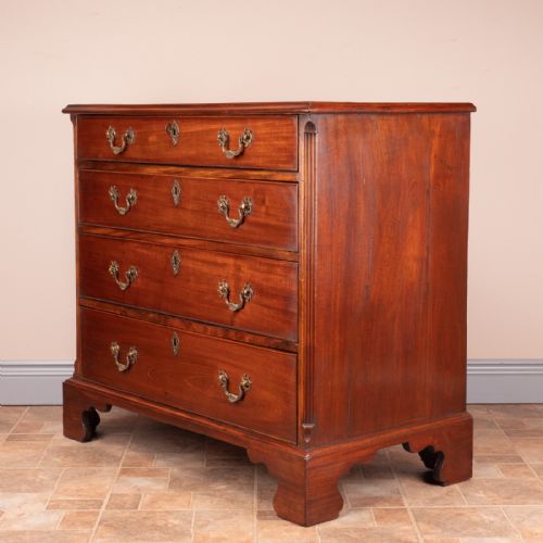 SMALL 19THC MAHOGANY CHEST OF DRAWERS - ADDITIONAL PHOTO 9