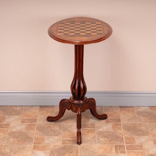 GOOD QUALITY VICTORIAN WALNUT CHESS TABLE - ADDITIONAL PHOTO 3