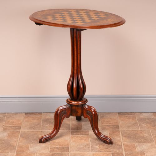 GOOD QUALITY VICTORIAN WALNUT CHESS TABLE - ADDITIONAL PHOTO 8