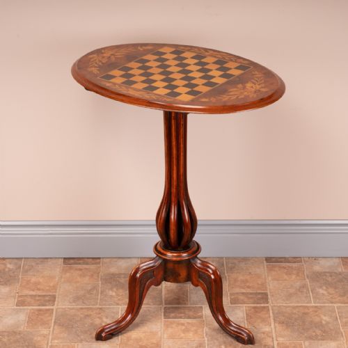 GOOD QUALITY VICTORIAN WALNUT CHESS TABLE - ADDITIONAL PHOTO 9