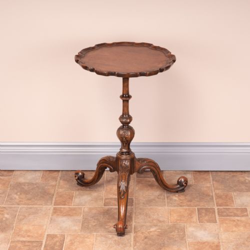 FINE QUALITY CARVED MAHOGANY WINE TABLE - ADDITIONAL PHOTO 1