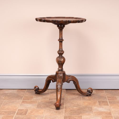 FINE QUALITY CARVED MAHOGANY WINE TABLE - ADDITIONAL PHOTO 2