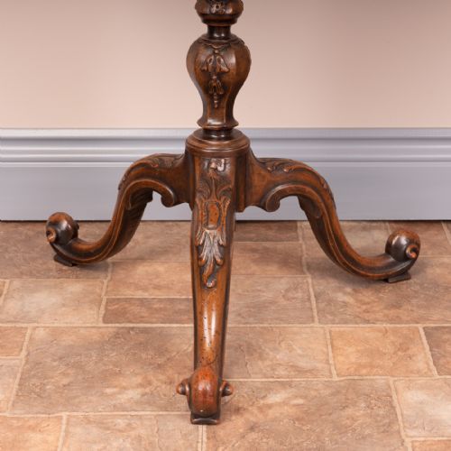 FINE QUALITY CARVED MAHOGANY WINE TABLE - ADDITIONAL PHOTO 8