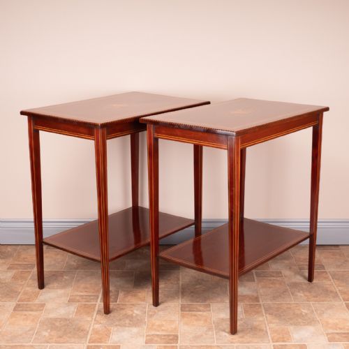 PAIR OF INLAID MAHOGANY OCCASIONAL TABLES - ADDITIONAL PHOTO 6