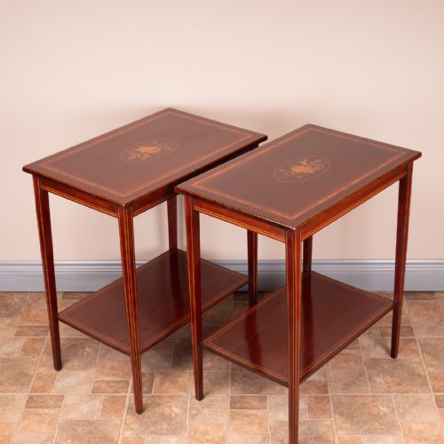 PAIR OF INLAID MAHOGANY OCCASIONAL TABLES - ADDITIONAL PHOTO 7