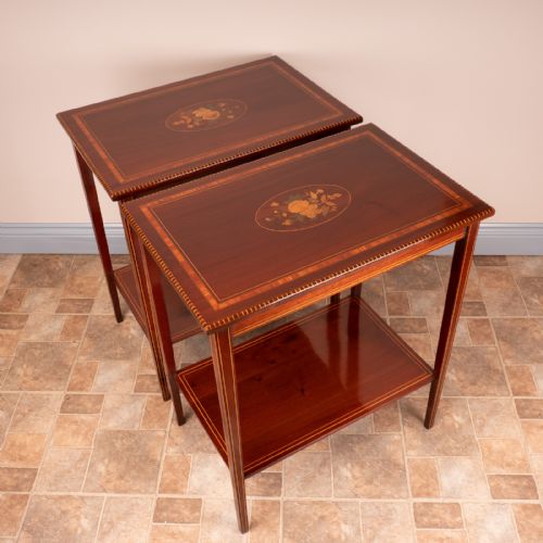 PAIR OF INLAID MAHOGANY OCCASIONAL TABLES - ADDITIONAL PHOTO 18