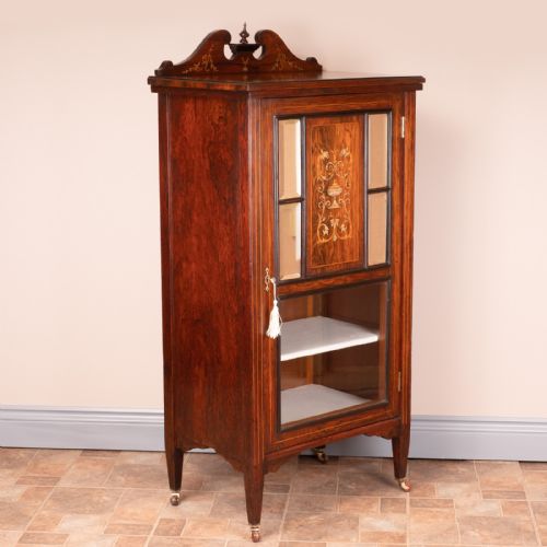 EDWARDIAN INLAID MUSIC CABINET - ADDITIONAL PHOTO 3