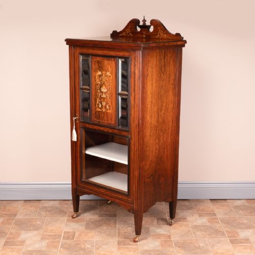 EDWARDIAN INLAID MUSIC CABINET - ADDITIONAL PHOTO 6