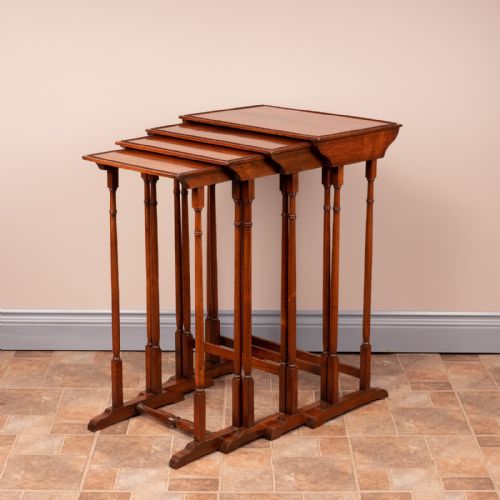 19thc rosewood quartetto nest of tables - CATEGORY: ANTIQUE TABLES - DATED 19TH CENTURY