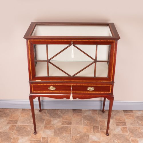 INLAID MAHOGANY DISPLAY CABINET - ADDITIONAL PHOTO 2