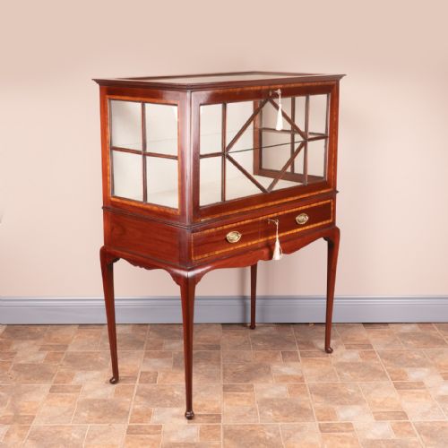 INLAID MAHOGANY DISPLAY CABINET - ADDITIONAL PHOTO 3