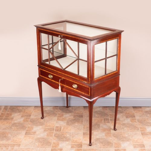 INLAID MAHOGANY DISPLAY CABINET - ADDITIONAL PHOTO 7