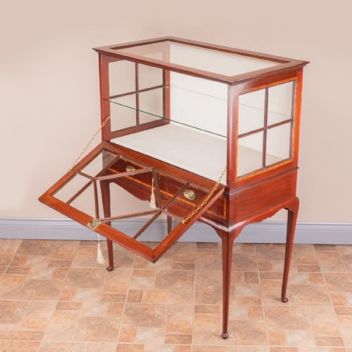 INLAID MAHOGANY DISPLAY CABINET - ADDITIONAL PHOTO 8