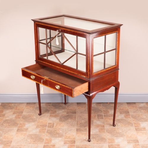INLAID MAHOGANY DISPLAY CABINET - ADDITIONAL PHOTO 9