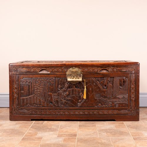 RICHLY CARVED ORIENTAL CHEST - ADDITIONAL PHOTO 2
