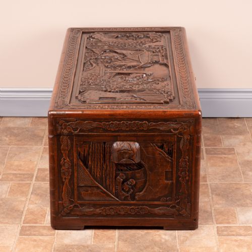 RICHLY CARVED ORIENTAL CHEST - ADDITIONAL PHOTO 6