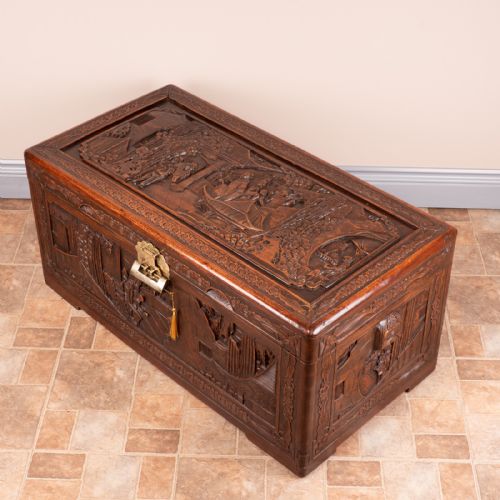RICHLY CARVED ORIENTAL CHEST - ADDITIONAL PHOTO 11