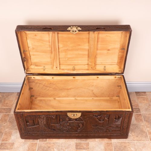 RICHLY CARVED ORIENTAL CHEST - ADDITIONAL PHOTO 13