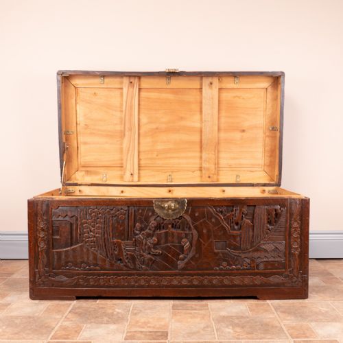 RICHLY CARVED ORIENTAL CHEST - ADDITIONAL PHOTO 14