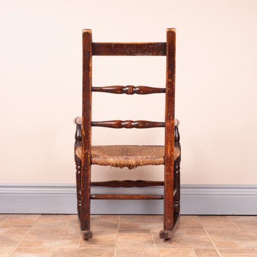 19THC RUSH SEATED CHILDS ROCKING CHAIR - ADDITIONAL PHOTO 8
