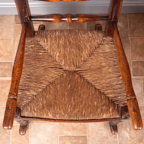 19THC RUSH SEATED CHILDS ROCKING CHAIR - ADDITIONAL PHOTO 9