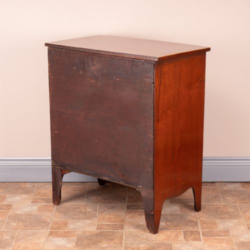 SMALL INLAID MAHOGANY BOW FRONTED CHEST OF DRAWERS - ADDITIONAL PHOTO 14