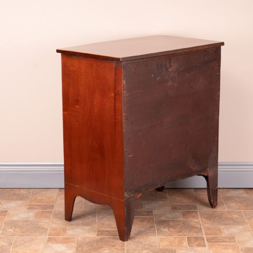 SMALL INLAID MAHOGANY BOW FRONTED CHEST OF DRAWERS - ADDITIONAL PHOTO 16