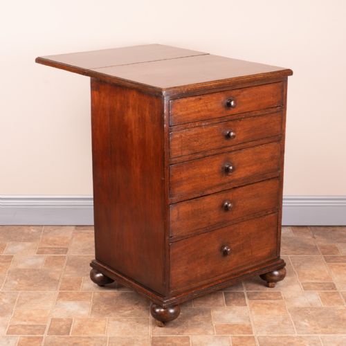 19THC SMALL MAHOGANY CHEST OF DRAWERS WITH EXTENDING TOP - ADDITIONAL PHOTO 19