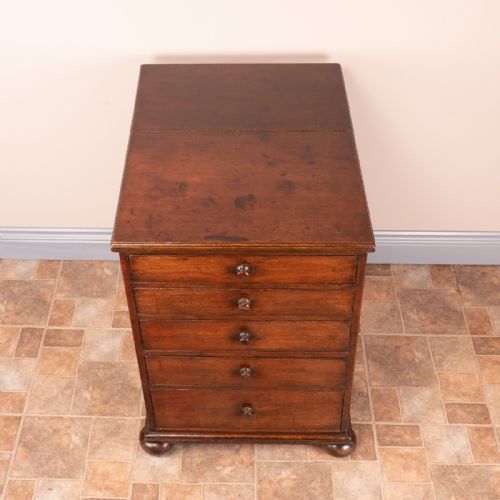19THC SMALL MAHOGANY CHEST OF DRAWERS WITH EXTENDING TOP - ADDITIONAL PHOTO 21